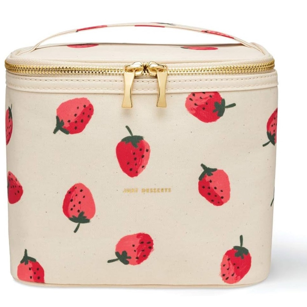 Kate Spade Cream and Red Strawberry Print Lunch Tote